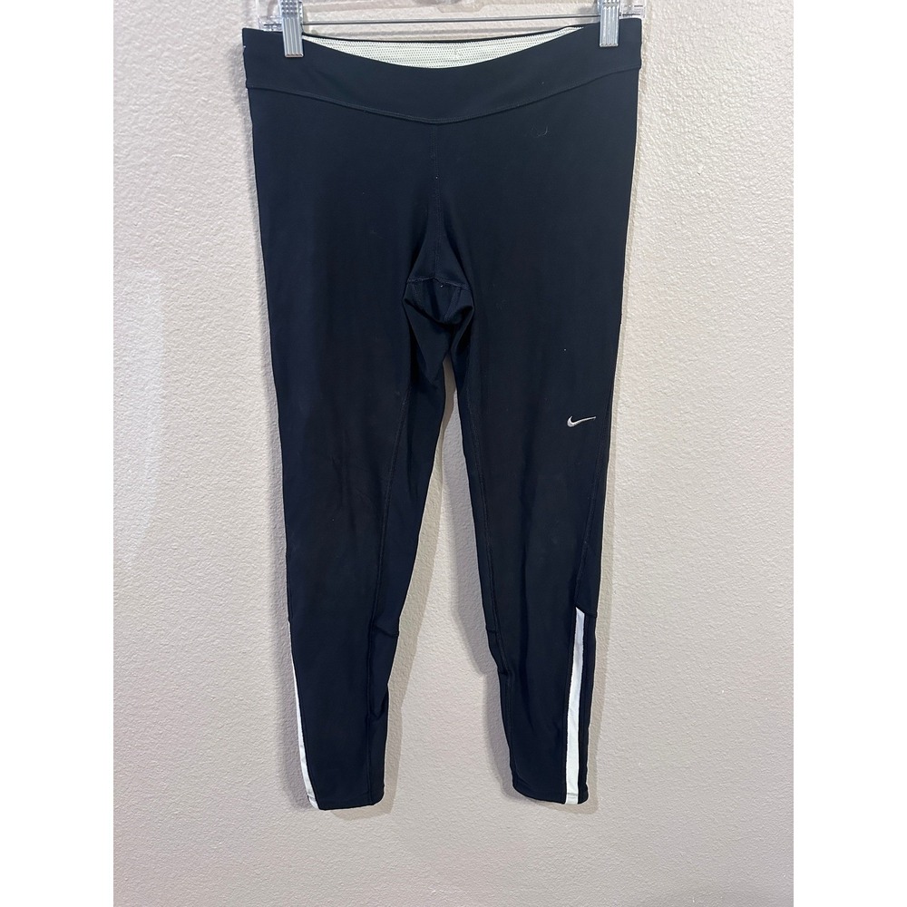 Nike Dri-FIT Running Leggings Black Stripe Athletic Workout Pants